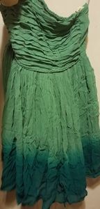 Green ombre strapless dress